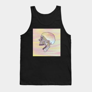 Pastel Textured Skull Tank Top